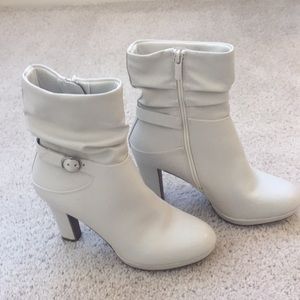 Cream colored short boots